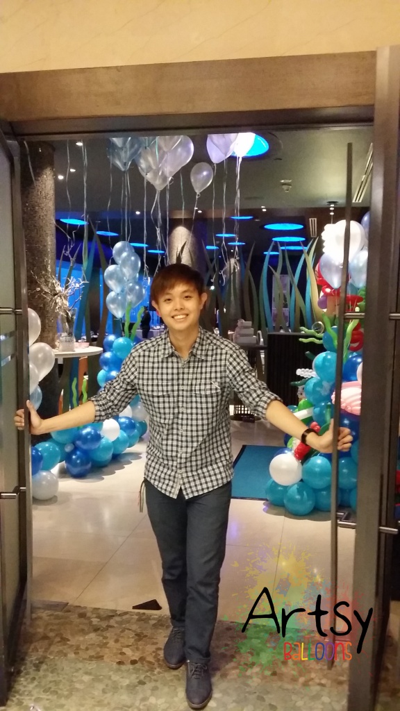 , Underwater themed balloon decoration for a newlywed!, Singapore Balloon Decoration Services - Balloon Workshop and Balloon Sculpting