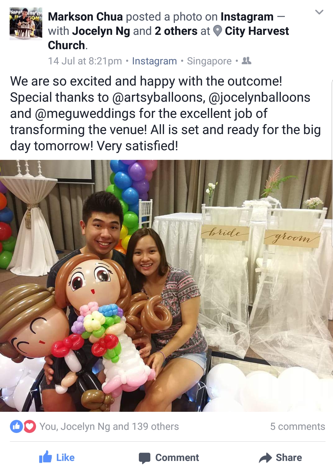 , Wedding Balloon Decorations, Singapore Balloon Decoration Services - Balloon Workshop and Balloon Sculpting